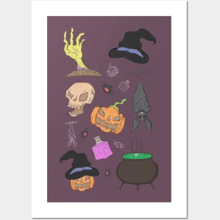 Halloween doodles. Posters and Art